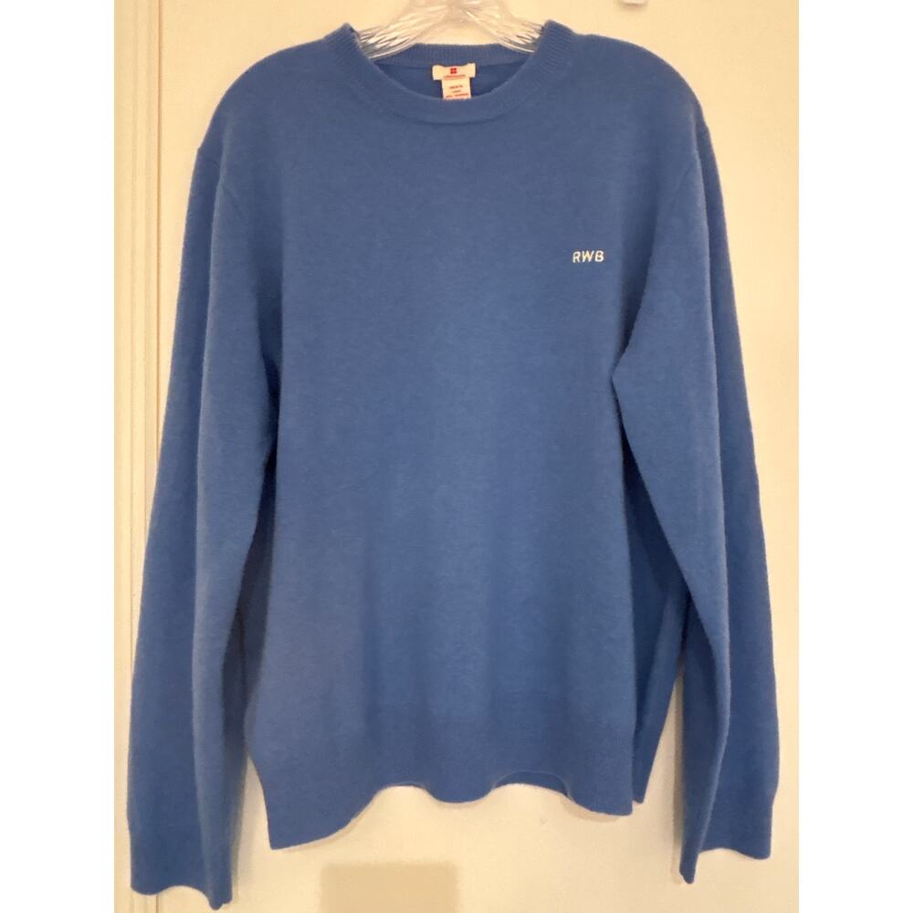 RED ENVELOPE Men’s Vintage 100% Cashmere Sweater in Light Blue L